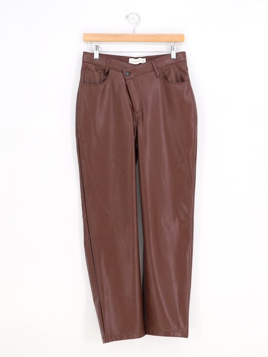 Abercrombie & Fitch Pants - ABERCROMBIE & FITCH Criss-Cross Waist Vegan Leather 90s Straight Pant Size 27